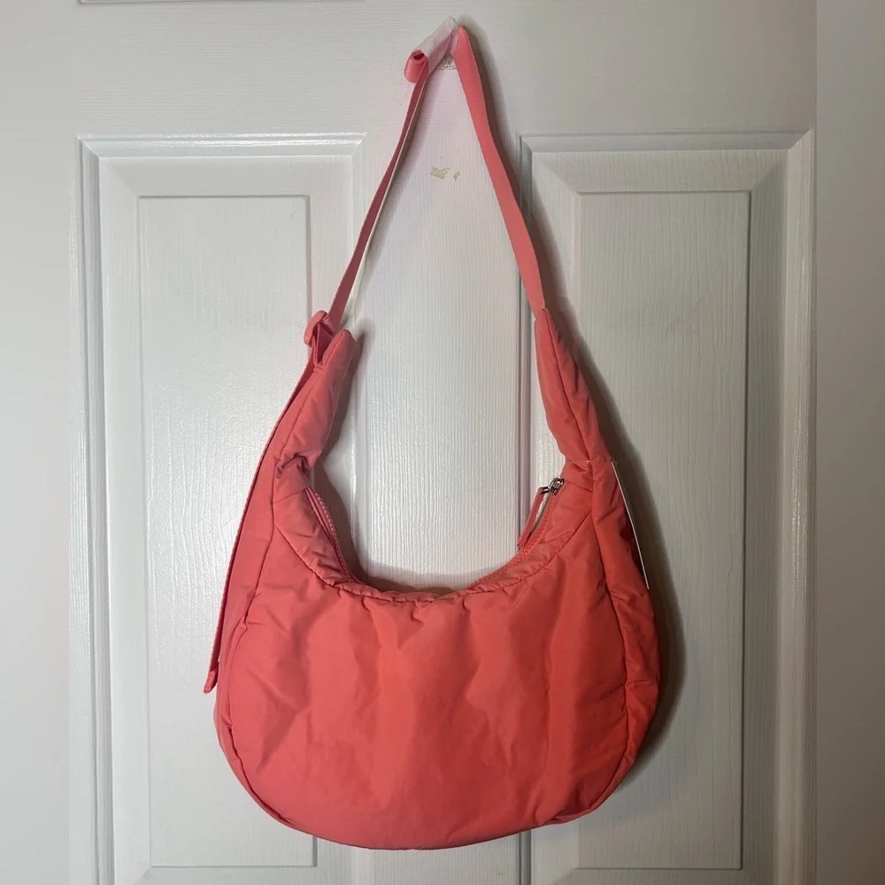 NWT ATHLETA All About Small Crossbody Hobo Bag- Coral/ One Size